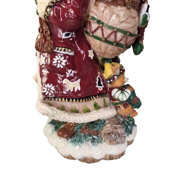 Fitz and Floyd Santa Claus Musical Figurine Christmas Lodge Woodland Animal READ - Picture 5 of 12